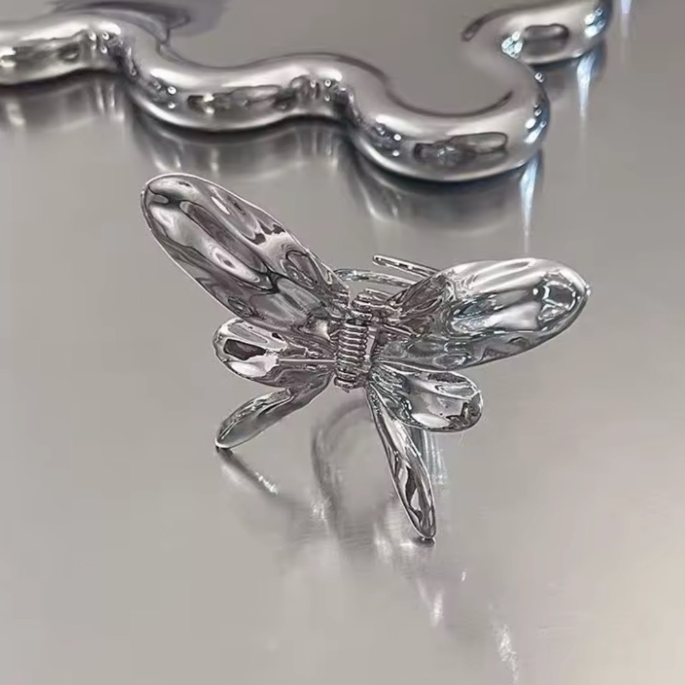 Silver Butterfly Hair Claw